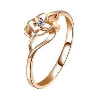 钻石凤凰 18K玫瑰金3分钻石女戒(尾戒)-蜜语14号