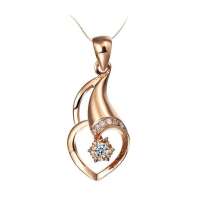 钻石凤凰 18K玫瑰金6分钻石吊坠-海螺情缘