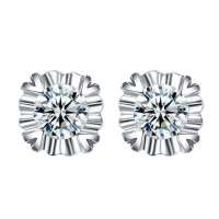 钻石凤凰 铂金30分钻石耳钉-浪漫雪花