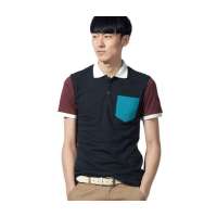 MR.ZERO零号男 休闲撞色短袖POLO衫 BFD0026 0805 蓝色(XXL)