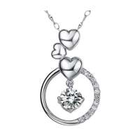 易燃火山 925纯银八箭八心瑞士钻项链