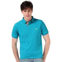 Baneberry 男装商务休闲撞色门襟纯棉短袖POLO13001(翠绿L)