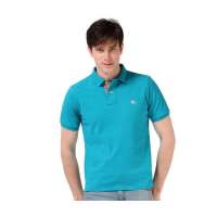Baneberry 男装商务休闲撞色门襟纯棉短袖POLO13001(翠绿XXL)