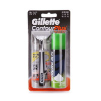 吉列康图黑灰刀架送迷你须刨促销装