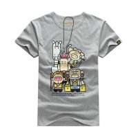 ATOPI欧榜 卡通潮流个性印花男士短袖T恤11050(麻灰/L)