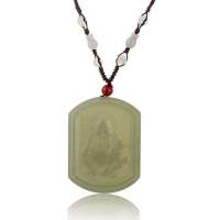 悦人和田碧玉佛吊坠(附宝玉石鉴定证书)