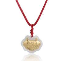 悦人天然翡翠镶金吊坠-长命富贵小(附宝玉石鉴定证书)