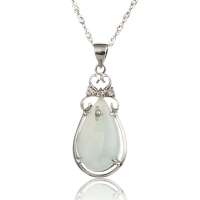 悦人银嵌翡翠吊坠-滴答(附宝玉石鉴定证书)