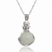 悦人银镶翡翠吊坠-龙珠(附宝玉石鉴定证书)