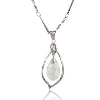 悦人银镶翡翠吊坠-水滴(附宝玉石鉴定证书)