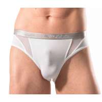 忍者莫代尔三角裤超薄性感网纱男士内裤白色(XXXL)HNN0077A