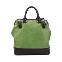 DUDU双色系列牛皮手提斜挎包DUD12S065A橄榄绿