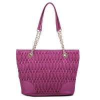 浪美立体褶皱系列单肩包LMD12S008B梅红