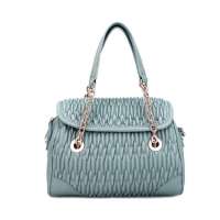 浪美立体褶皱系列手提斜挎包LMD12S008A浅蓝