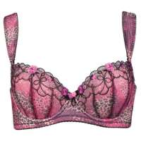 姐妹花内衣唯美时尚特宽肩带无压豹纹性感C杯聚拢文胸罩豹纹紫(70C)J10056