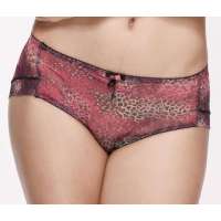 姐妹花女士性感豹纹中低腰无痕平脚内裤柔软舒适贴肤底裤豹纹紫(L)J10057