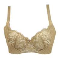 姐妹花奢华金边聚拢上托B杯薄模诱惑性感文胸橄榄绿(70B)L10016