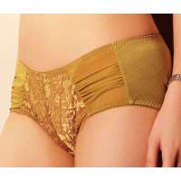 姐妹花竹纤维裤透气抗菌中低腰裤平脚裤性感底裤女橄榄绿(L)L10018