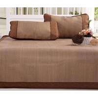 玛克家纺双人御藤席折叠三件套凉席彩韵1.5M床