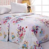 玛克家纺纯棉斜纹印花双人亲肤夏凉被和风小调200*230CM