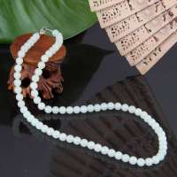 7000年和田玉白玉圆珠项链