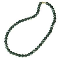 7000年和田玉青玉圆珠富贵项链