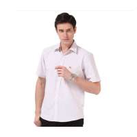 Baneberry 男装撞色细条纹莫代尔棉质短袖衬衫11005(橘黄藏青条42)