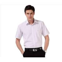 Baneberry 男装撞色细条纹莫代尔棉质短袖衬衫11005(粉红咖啡条40)