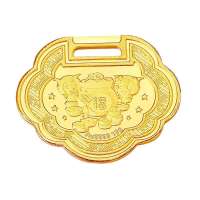 国富黄金喜羊羊福星宝宝纯金锁18克