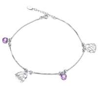 Lux-women-925银镶水晶脚链-花样LW12031802642