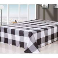 吉祥三宝黑白格调床单230*250