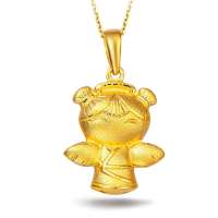 周大福褔星宝宝系列(平安)定价足金吊坠R7976
