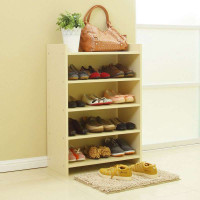 美达斯简约五层鞋架枫木色630x300x900mm