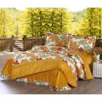 棉朵家纺短毛绒四件套华彩依梦黄色1.5米