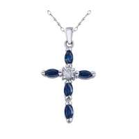 易燃火山925纯银天然蓝宝石项链SP0616S