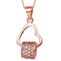 易燃火山S925纯银镀玫瑰金项链SYP0232