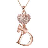 易燃火山合金玫瑰金色项链CZP0051