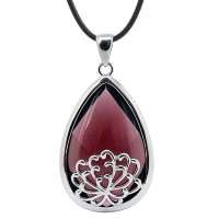 易燃火山红色水晶项链CYP0226R