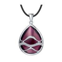 易燃火山酒红色水晶项链CYP0284R