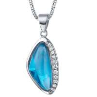 易燃火山蓝水晶项链CYP0223B