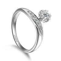钻石小鸟Zbird挚爱之戒铂900钻石女戒12号RD799