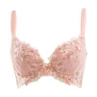 体会经典蕾丝花边聚拢侧收3/4软绵薄模杯文胸粉色(80C)BQ0272-1