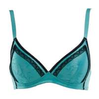 体会性感聚拢舒适无钢圈薄款3/4五角杯文胸蓝绿(85B)BQ0421