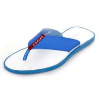 皮尔世绅头层牛皮夹趾耐磨大底随性人字拖沙滩男鞋蓝色A126872(42)