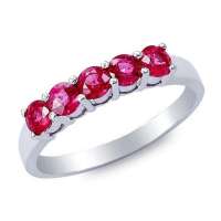 戴维尼 焚心之恋 白18K金红宝石戒指13号