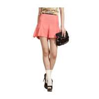 OLOMO欧莱诺女装高腰褶皱雪纺短裤112433112028(红色/28)