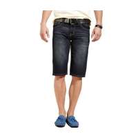 OLOMO欧莱诺男装简洁猫须磨白牛仔中裤112331175031(水洗蓝/31)