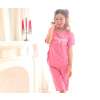 北极绒专柜正品女子夏季卡哇伊短袖家居服套装睡衣 玫红 (L)69004