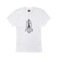 蓝橙亲肤棉T恤女款埃菲尔特塔FE61310本白色XL