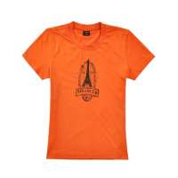 蓝橙亲肤棉T恤女款埃菲尔特塔FE6136E橘红色M